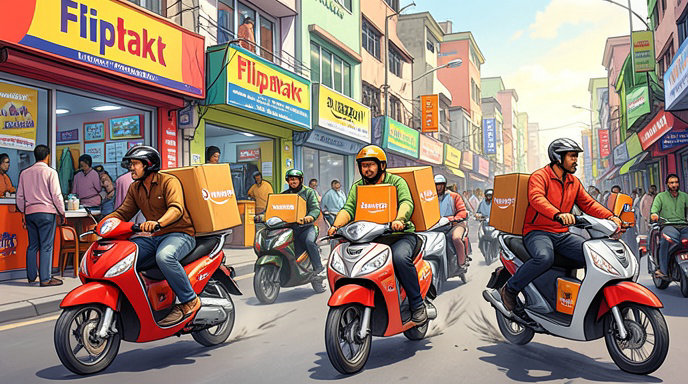 Walmart's Flipkart vs. Amazon: The Quick-Commerce Battle in India