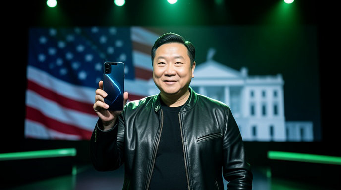 Jensen Huang Takes Live Trump Call and His Mystery Phone Steals the Show