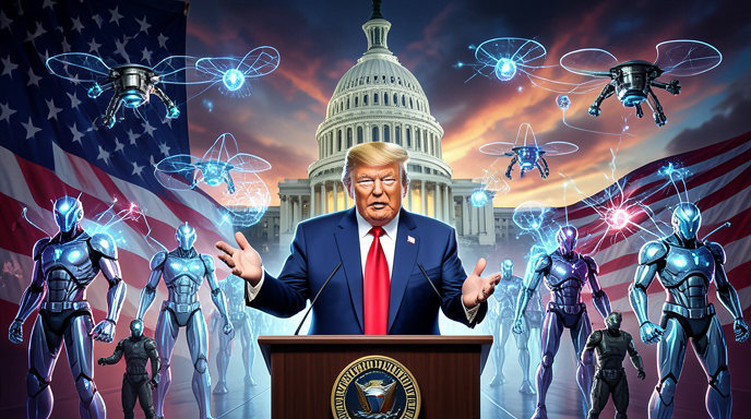 Trump Calls for AI Rebrand and New AI Force, Dismisses Backlash as Democratic Hoax